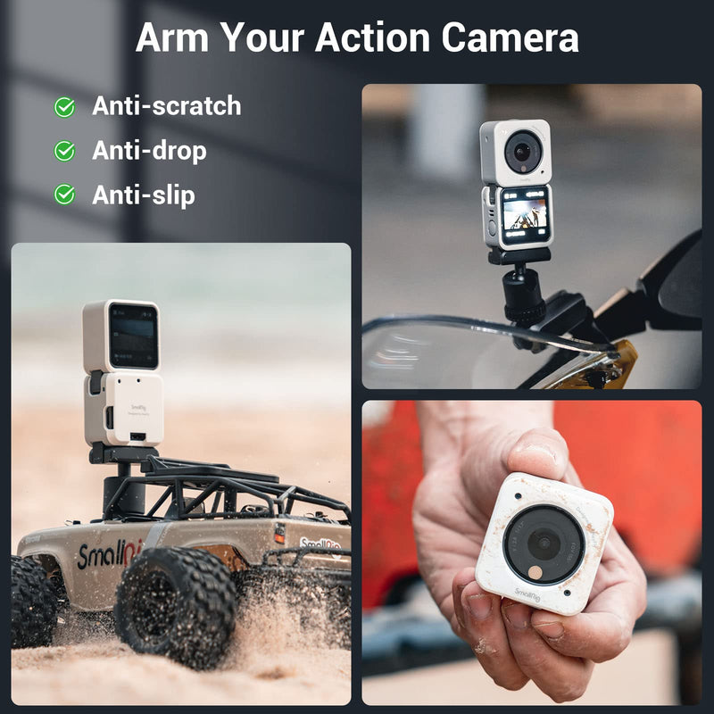  [AUSTRALIA] - SmallRig Magnetic Protective Case for DJI Action 2 Dual-Screen Combo Camera, Housing Case with Magnetic Attachments, Case Protector Accessory, White - 3626