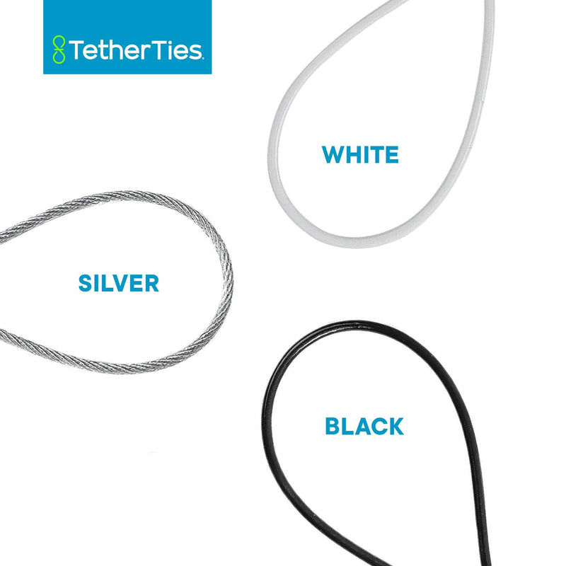  [AUSTRALIA] - TetherTies Cable Tethers White 5 Pack | DIY (self Install) Kit | Customizable Cable Tethers | Tether Computers Adapters & Dongles | Easy Installation | Free Crimping Tool | 12 inch Cable 5-Pack DIY TetherTies