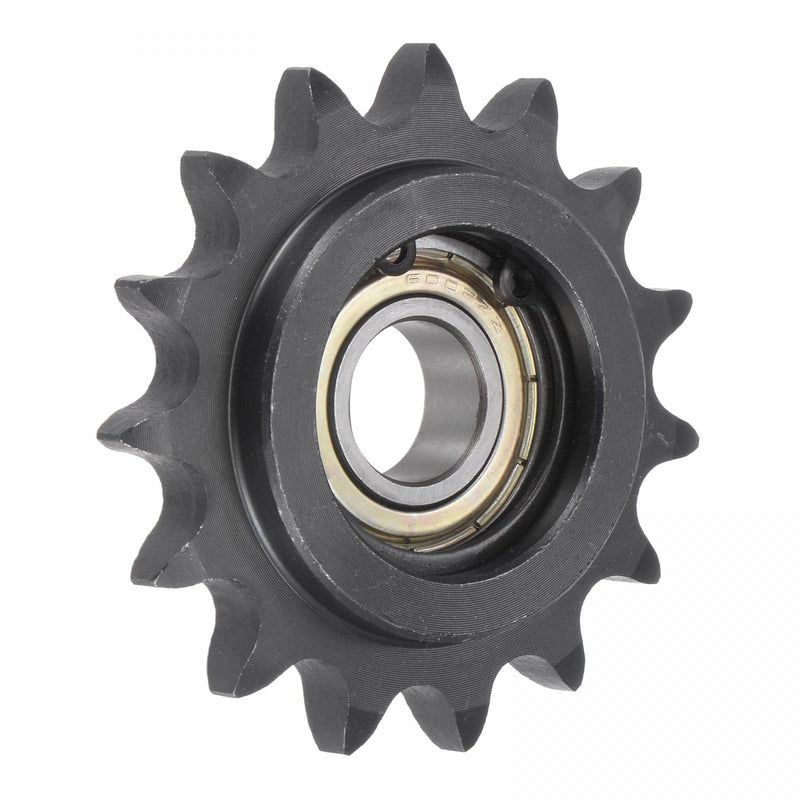  [AUSTRALIA] - uxcell #40 Chain Idler Sprocket, 15mm Bore 1/2" Pitch 15 Tooth Tensioner, Black Oxide Finish C45 Carbon Steel with Insert Single Bearing for ISO 08B Chains 67mm