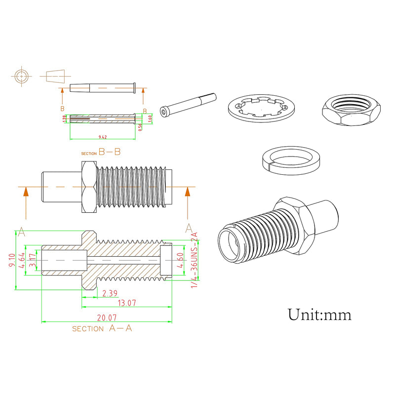  [AUSTRALIA] - Eightwood 10pcs SMA Female Bulkhead Crimp Connector for RG58 RG142 LMR195 Cable RG58 SMA Female