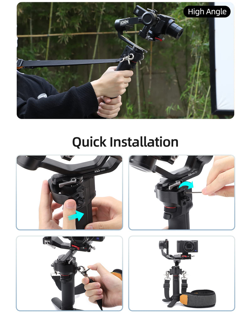  [AUSTRALIA] - Anbee Ronin RS 3 Mini Neck Strap, Adjustable Dual-Hook Carry Strap with Fixed Metal Ring for DJI Ronin RS3 Mini Handheld 3-Axis Gimbal Stabilizer