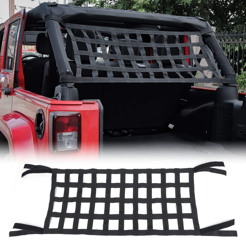  [AUSTRALIA] - Mesh Cargo Net, Auto Roof Net for Jeep Wrangler YJ TJ JK JKU JL JLU 1987-2020 Mesh Cargo-Black