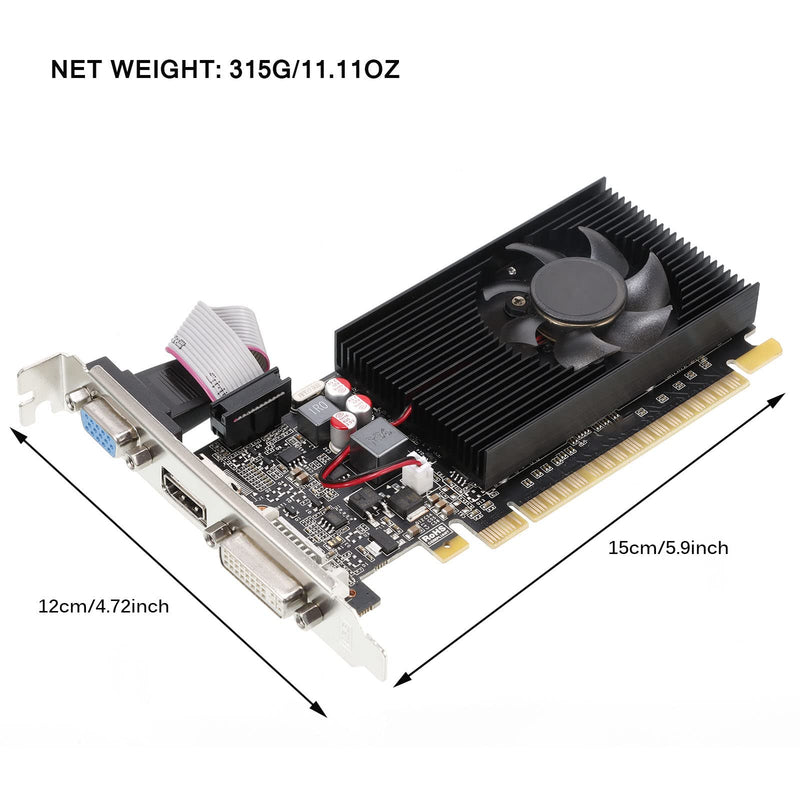  [AUSTRALIA] - Generic Computer Graphics Card, 1G GT610 Image Card Graphics Card, Alloy Material Desktop Computer Heat Distribution Performance Gaming Graphics Card