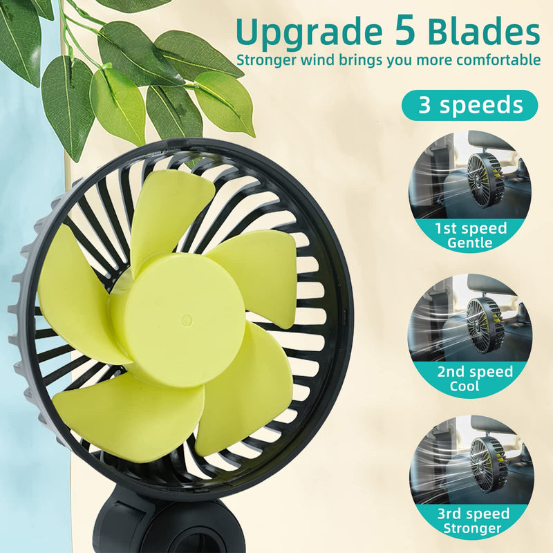  [AUSTRALIA] - xuenair Carseat Fan, [Extremely Silent] Baby Car Seat Headrest Fan For Backseat Of Car, Small USB Fan Mini Cooling Fan Portable Clip On Baby Crib Kids Dogs Vehicle Backseat Desk