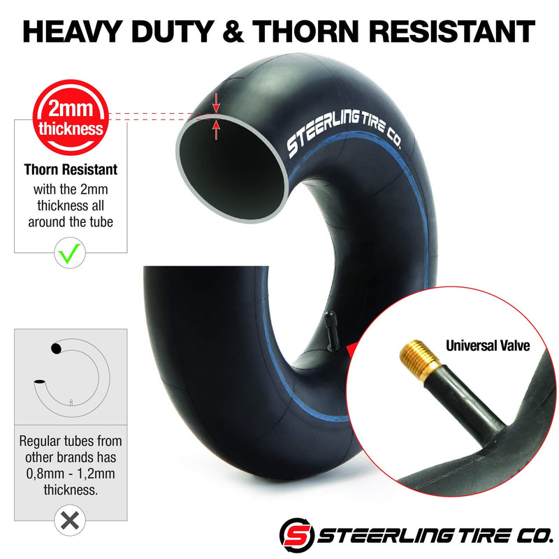  [AUSTRALIA] - 4.10/3.50-6 Replacement Tire Inner Tubes [2-Pack] Compatible with Gorilla Carts, Lawn Mowers, Wheelbarrows, Wagons & Hand Trucks - 13" Thick, Heavy-Duty Construction - Steerling Tire Co.