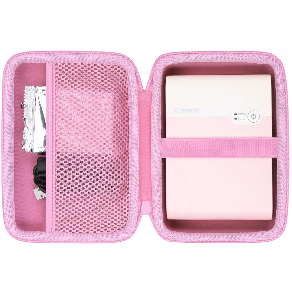  [AUSTRALIA] - co2CREA Hard Travel Case Replacement for Canon SELPHY QX10 Portable Square Photo Printer (for SELPHY QX10, Pink Case) for SELPHY QX10