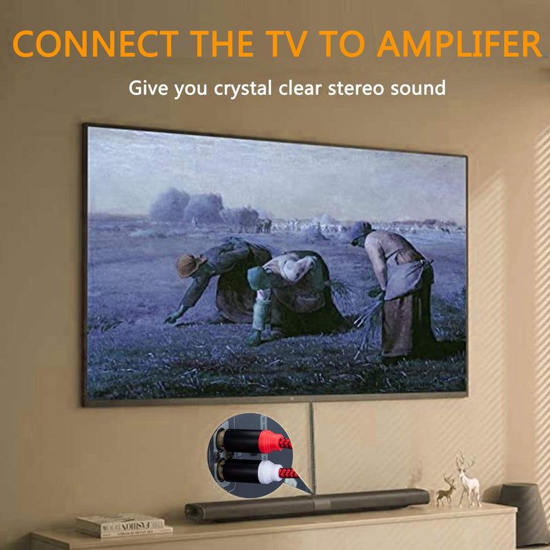  [AUSTRALIA] - RCA Cable 20Ft,2Rca Male to 2-RCA Male Audio Stereo Subwoofer Cable [Hi-Fi Sound] Nylon-Braided Auxiliary Audio Cord for Home Theater, HDTV, Amplifiers, Hi-Fi Systems,Speakers and etc(20Ft/6M) 20Ft/6M
