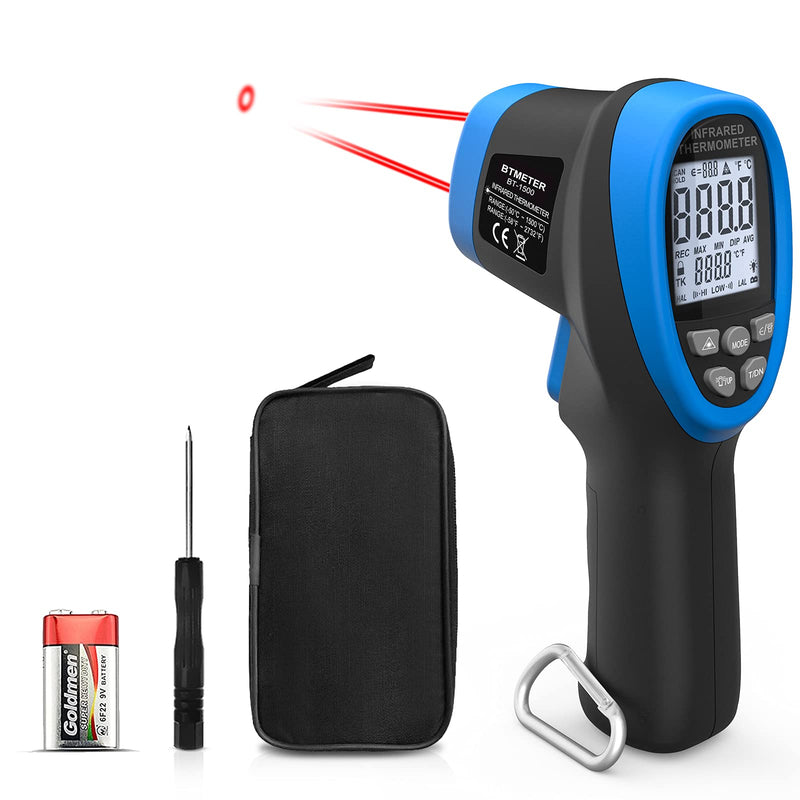  [AUSTRALIA] - BTMETER BT-1500 Non-Contact Pyrometer 30:1 Industrial Laser Thermometer Gun, -58℉ to 2732℉ (-50℃ ~ 1500℃) High Temp Infrared Thermometer (NOT for Human) BT-1500 Blue