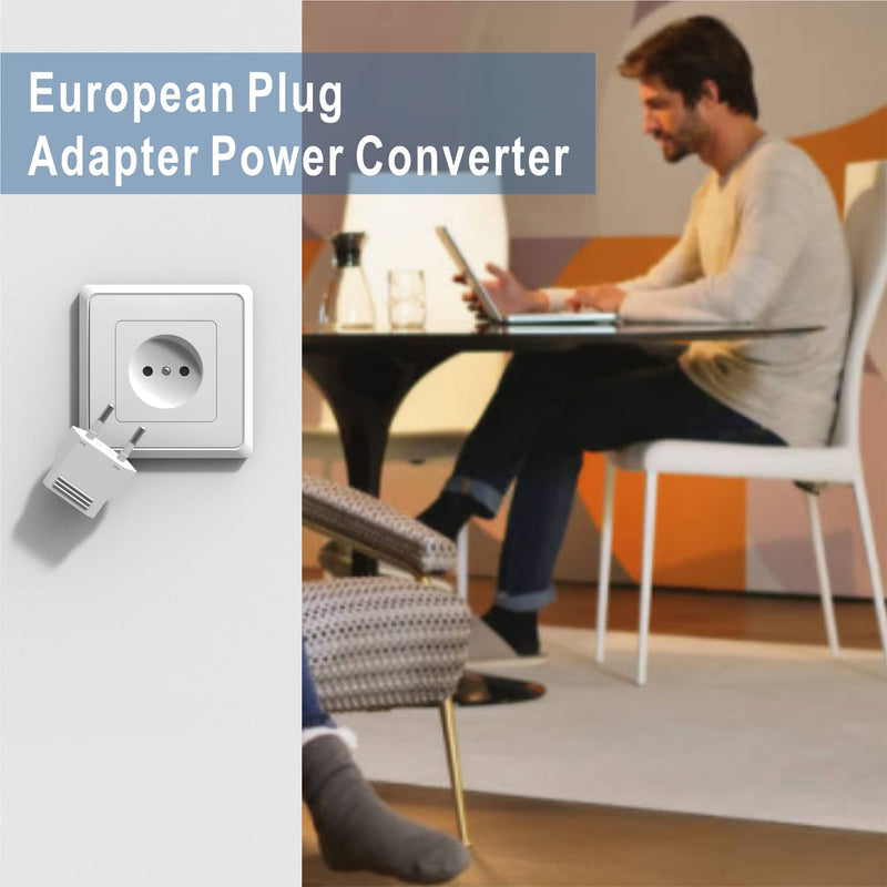  [AUSTRALIA] - 6PCS Us to Europe Plug Adapter，Adapters for European Outlets，220v to 110v Electrical Eu Plug Converter for Travel，Usa American to Euro Plug Adapter，Type C Plug European Power Converter Adapters