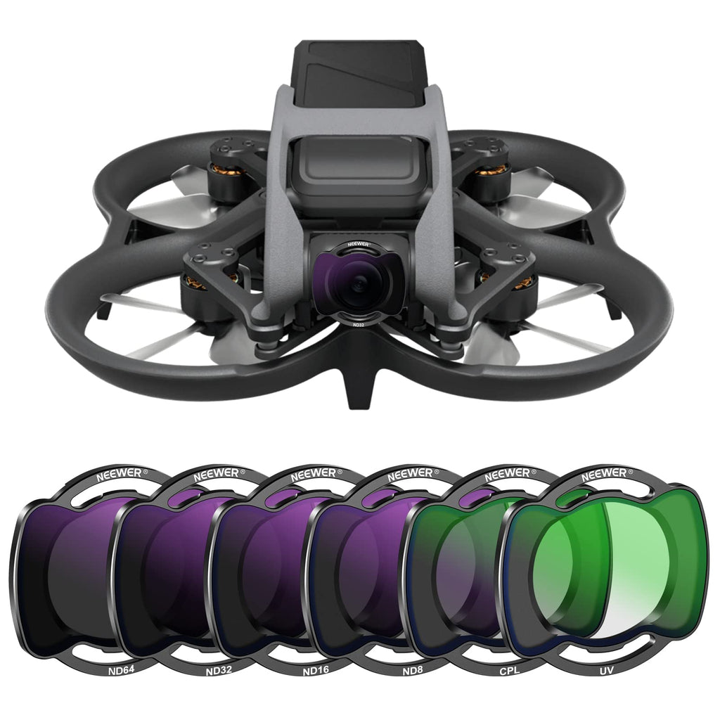  [AUSTRALIA] - NEEWER Upgraded Snap On ND/CPL/UV Filter Set Compatible with DJI Avata Pro Mini FPV, 6 Pack ND8/ND16/ND32/ND64/UV/CPL Multi Coated HD with Anti Drop Off More Secure Improved Fitment/Aluminum Frame