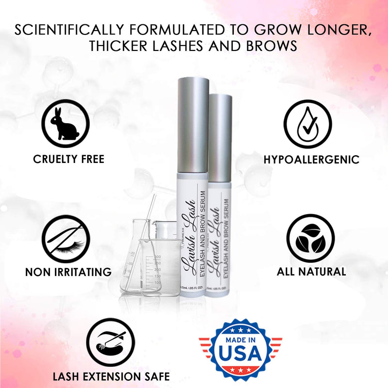 Pronexa Hairgenics Lavish Lash – Eyelash Growth Enhancer & Brow Serum with Biotin & Natural Growth Peptides for Long, Thick Lashes and Eyebrows! Dermatologist Certified, Cruelty Free & Hypoallergenic. - LeoForward Australia