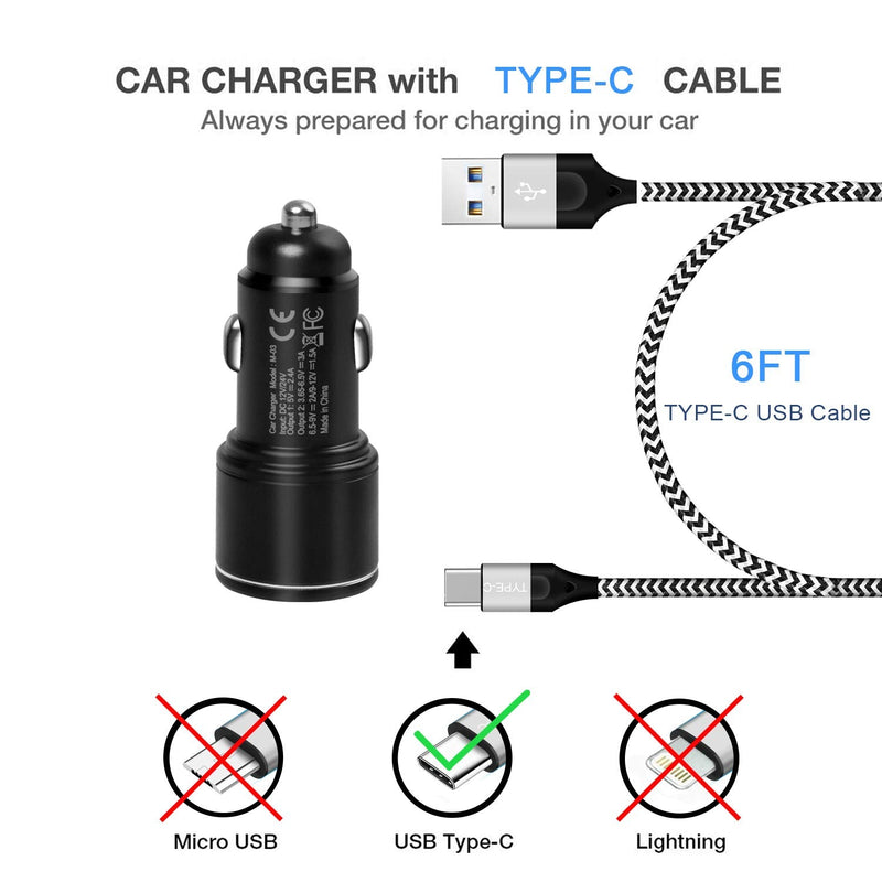  [AUSTRALIA] - Fast Car Charger and Cable for Samsung Galaxy A14 A13 5G S20 S21 S22 FE Plus Ultra 5G A23 A52 A32 A42 A51 A11 A21,T-Mobile REVVL 5G/REVVL V+ 5G/Revvlry+,30W Quick Charge 3.0 Cigarette Lighter Adapter