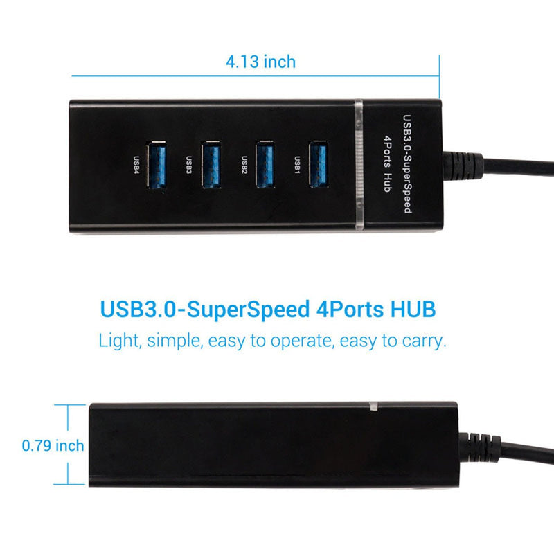 XBOSS C8 4 Port USB 3.0 Hub High Speed 5Gbps Transfer Speed Lightweight USB Cable Adapter for PS4/PS4 Slim/Ps4 Pro/Xbox ONE/XBOX360/Computer Laptop PC - LeoForward Australia