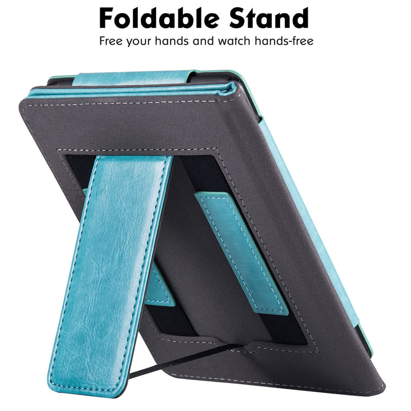  [AUSTRALIA] - BOZHUORUI Stand Case for Older Kindle Paperwhite 5th/6th/7th/10th Generation (2012-2018 Release) - Premium PU Leather Sleeve Cover with Two Hand Straps and Auto Sleep/Wake (Sky Blue) Sky Blue