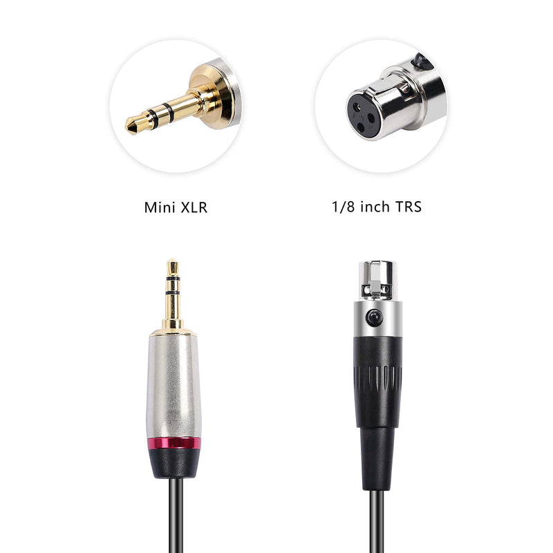  [AUSTRALIA] - XMSJSIY 3.5mm 1/8 to Mini XLR Adapter Cable, 1/8 inch TRS tereo Audio to Mini XLR 3 Pin Female Converter Cable for Cameras Microphones Headphone-3.3 Feet- Mini XLR Female