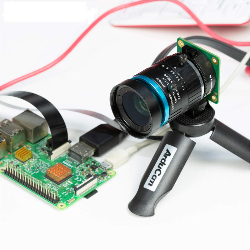  [AUSTRALIA] - Arducam C-Mount Lens for 12MP IMX477 Raspberry Pi HQ Camera, 16mm Focal Length with C-CS Adapter，Manual Focus and Aperture Adjustment