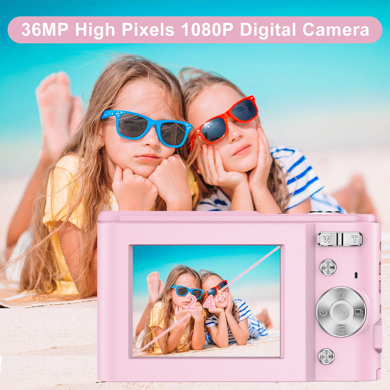  [AUSTRALIA] - Digital Camera,1080P HD 36MP Compact Mini Video Camera 2.4 Inch Rechargeable YouTube Vlogging Camera with 16X Digital Zoom Pocket Camera for Beginners/Seniors/Adult/Teenagers/Kids/Students
