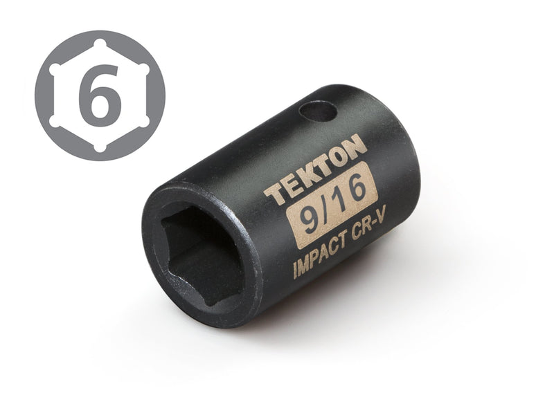 TEKTON 1/2 Inch Drive x 9/16 Inch 6-Point Impact Socket | 47752 Standard 9/16 in. - LeoForward Australia