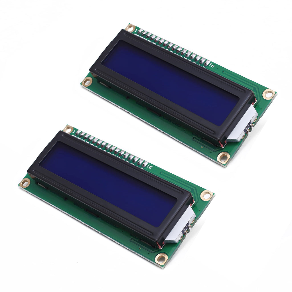  [AUSTRALIA] - Songhe LCD1602 LCD Display Screen Module 16X2 Character Serial Blue Backlight LCD Module PCF8574T PCF8574 IIC I2C for Raspberry Pi Arduino STM32 DIY (2PCS)