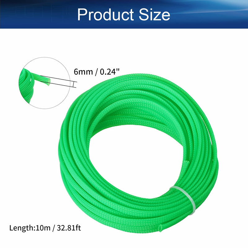  [AUSTRALIA] - Bettomshin 1Pcs 32.8Ft Expandable Braid Sleeving, Protector Wire Flexible Cable Mesh Sleeve Fluorescent Green for Television Audio Computer
