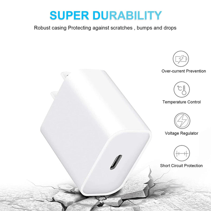  [AUSTRALIA] - 20W USB-C Wall Charger PD 3.0 Type C Power Adapter for iPhone 13 Pro /12 Mini /12 Pro Max 11 Series, for Samsung Galaxy S21/S21+/S21 Ultra S20 Note 10 Pixel 5 Lightning Quick Charger