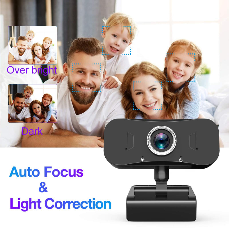  [AUSTRALIA] - Webcam with Microphone for Desktop, 1080P HD USB Computer Cameras with Privacy Cover&Webcam Tripod, Streaming Webcam with Flexible Rotatable Wide Angle Webcam for PC Zoom Video/Gaming/Laptop/Skype