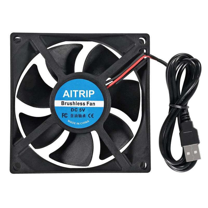  [AUSTRALIA] - AITRIP 2PCS 80mm USB Fan 5V Brushless 8025 80x25mm for Cooling DIY PC Computer Case 3D Printer CPU Cooler Radiators 5V USB