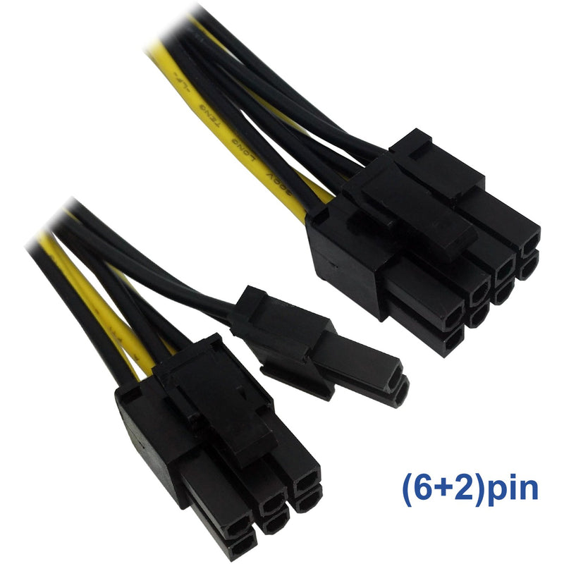 COMeap (3-Pack) 8 Pin (6+2) Male PCI Express to 2X Molex Power Adapter Cable 9-inch(23cm) - LeoForward Australia