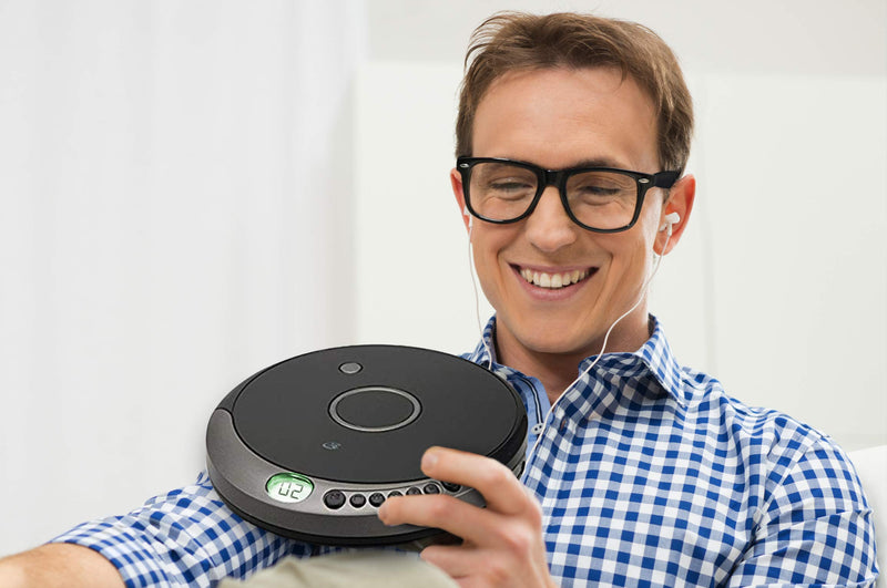  [AUSTRALIA] - GPX Portable Personal CD Player and MP3 with Anti Skip Protection and Stereo Earbuds, Black Gray PC807BMP3U (Micro USB or 2 AA Batteries not Included)
