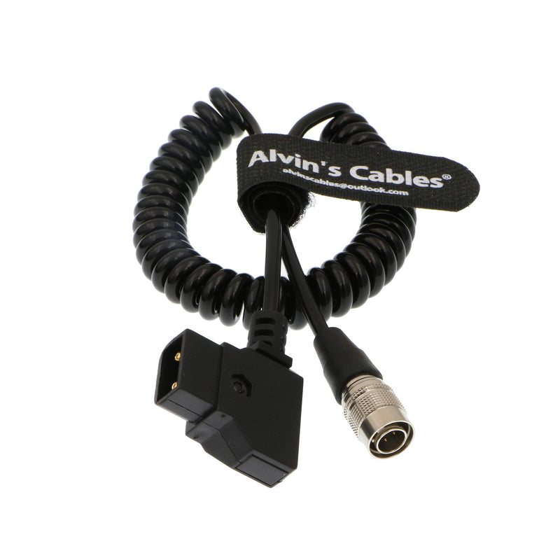  [AUSTRALIA] - Alvin's Cables Sound Devices ZAXCOM Coiled Power Cable D Tap to 4 Pin Hirose Male Straight 4pin Coiled Cable