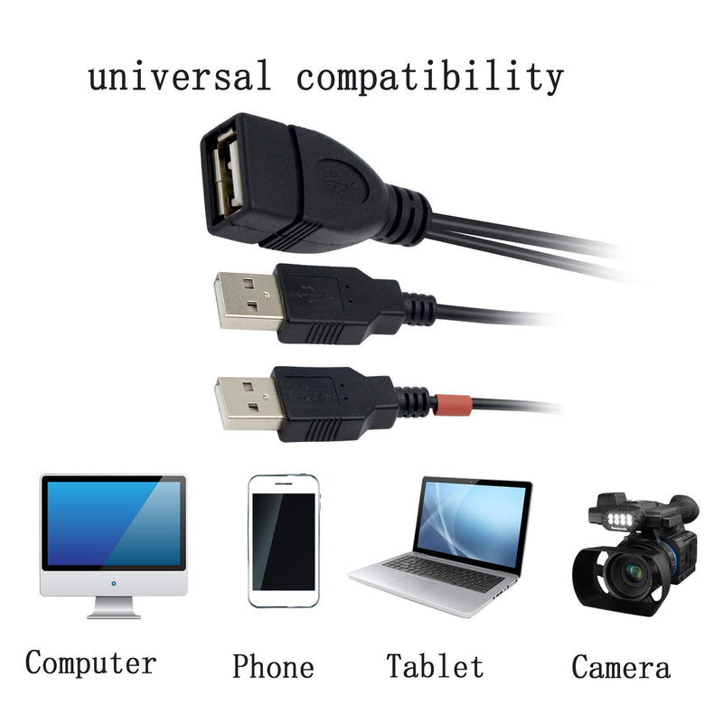  [AUSTRALIA] - 30cm USB Splitter Cable USB 2.0A Female to Dual USB A Male Y Hub Adapter Cable YOUCHENG for Computers and Mobile Phones Etc. Only One Port for Data Transmission (2-Pack)