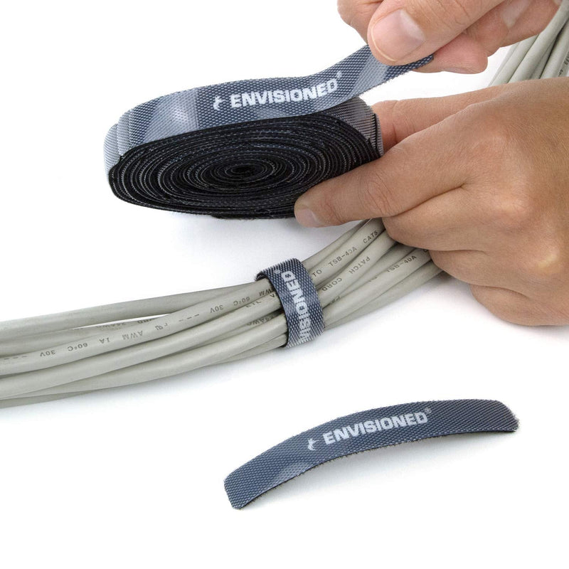  [AUSTRALIA] - Reusable Cable Ties 1/2" x 4" Self-Gripping Strips Ready to Use Precut Straps for Cable Management and Organizing Cords 50 Pack (Black) Black 1/2" x 4" 50 Pack