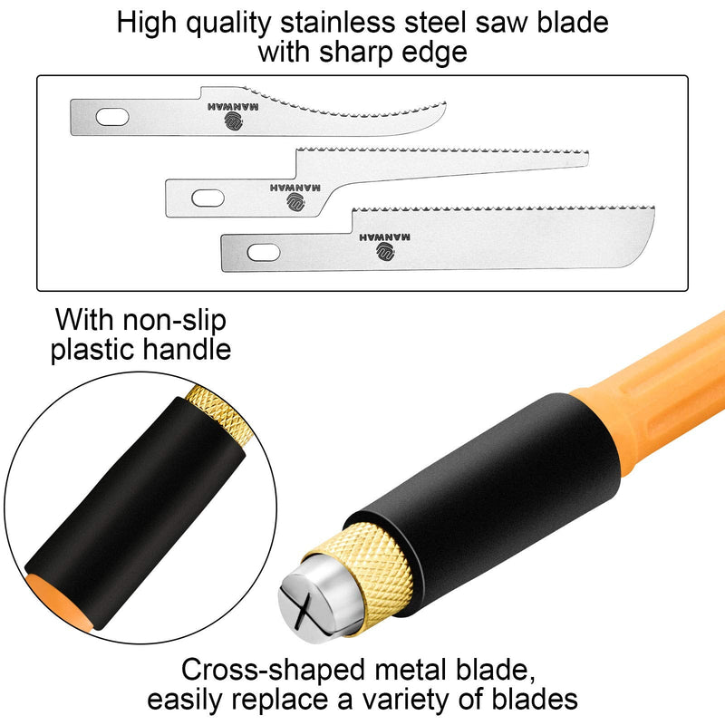  [AUSTRALIA] - Mini Hand Saw Model Craft Tools Modelling Knife Hobby DIY Razor Saw Hacksaw Tool Kit with 9 Pieces Craft Blades for Hand Cutting Tree Limbs and Branches