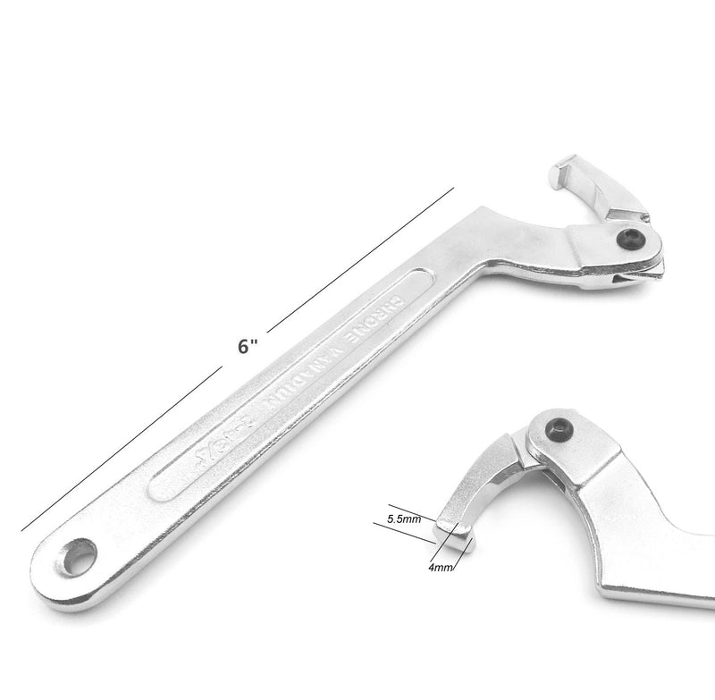 [AUSTRALIA] - Vmotor Chrome Vanadium Adjustable C Spanner Hook Wrench Tool - 1 1/4-3"(32-76mm) 1 1/4-3"