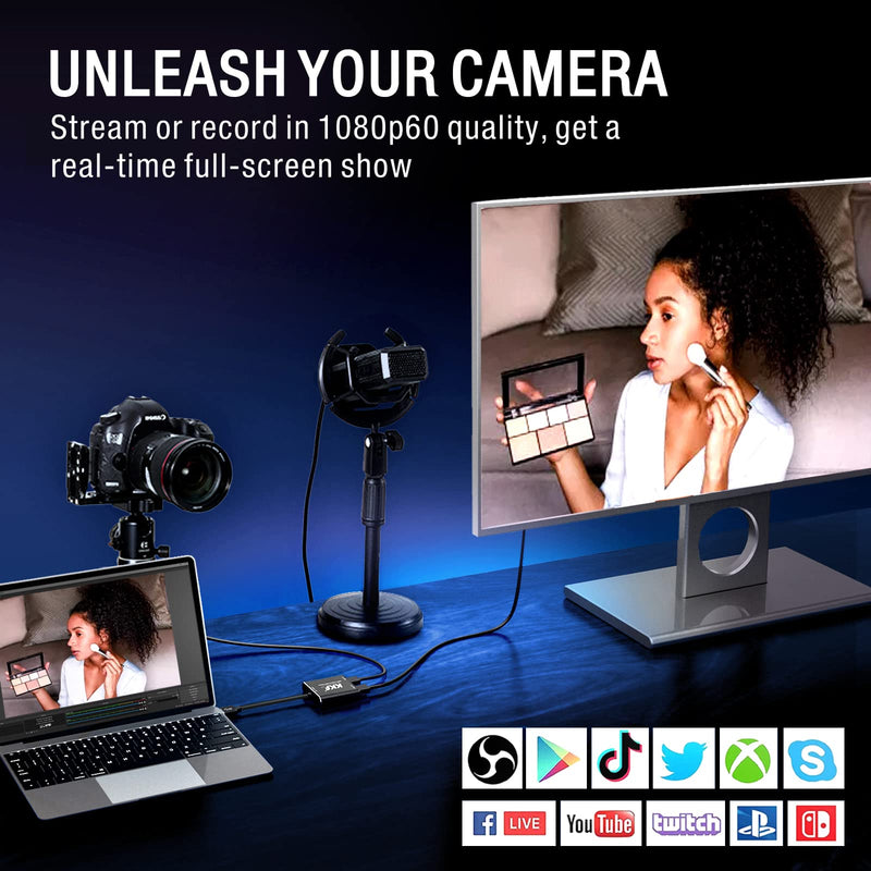  [AUSTRALIA] - KKF HDMI Video Capture Card, 4K USB 3.0 Capture Card for Live Streaming and Recording, 1080P 60FPS Game Capture Device Work on PS5 PS4 Xbox Nintendo Switch 3ds DSLR OBS with HD Ultra-Low Latency USB A 3.0