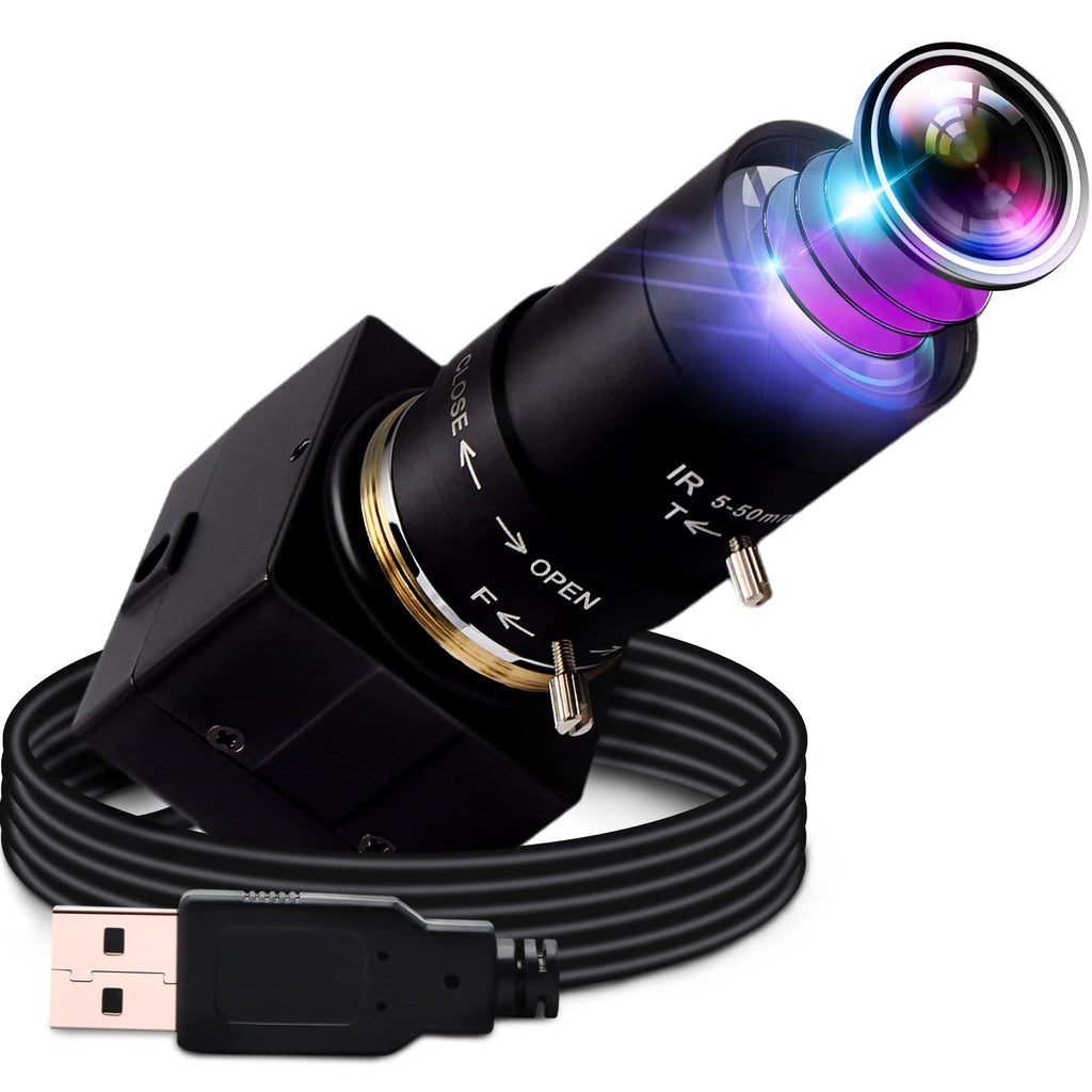  [AUSTRALIA] - 2MP Varifocal Webcam 10X Optical Zoom Camera,5-50mm Vari-focus Webcamera with Cmos OV2710 Image Sensor,High Speed 480P@100fps Zoom Webcam,Plug&Play USB2.0 Web Camera for Windows/Linux/Raspberry Pi,etc 2mp 5-50mm varifocal lens