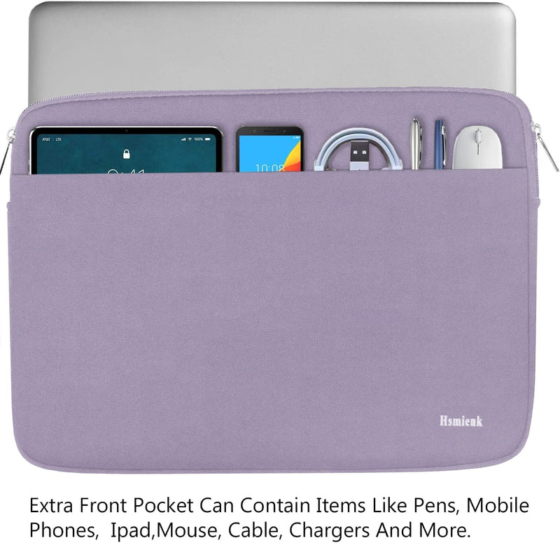  [AUSTRALIA] - 15.6 inch Laptop Sleeve Case, Shockproof Protective Notebook Case with Accessory Pocket, Briefcase Carrying Laptop Sleeve for 15.6" HP, ASUS, Dell, Lenovo, Acer -Lilac Colour Lilac Colour 15.6 inch