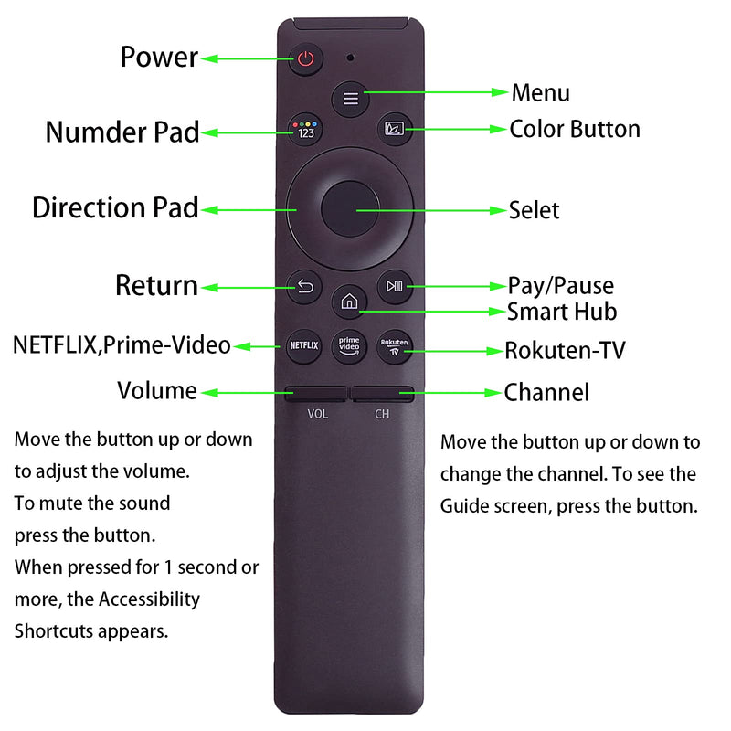 Universal Remote Control compatible for Samsung Smart-TV LCD LED UHD QLED 4K HDR TVs, with Netflix, Prime Video Buttons - LeoForward Australia