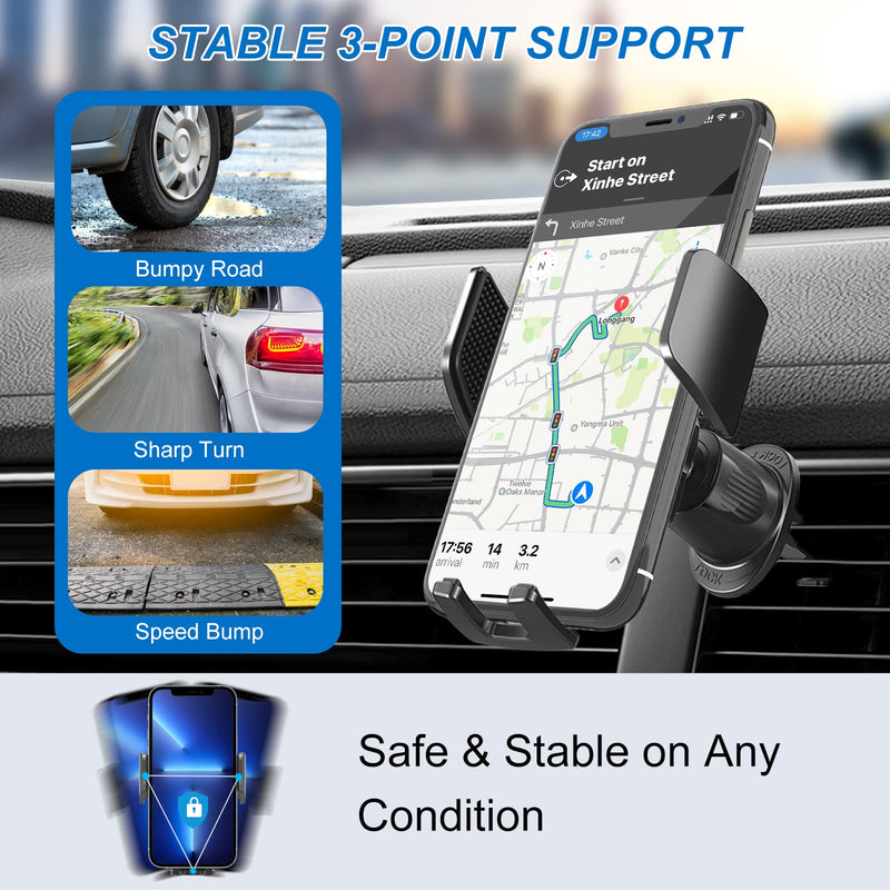  [AUSTRALIA] - Phone Mount for Car Vent, [Upgrade Steel Hook] Car Phone Holder Mount, Stable Air Vent Cell Phone Holder Universal Handsfree Car Cradle Compatible with iPhone 14/13/12 Pro Max/Samsung S22 All Phones