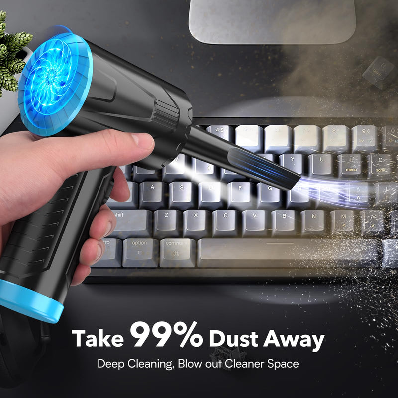  [AUSTRALIA] - Compressed Air Duster Air Blower - 110000RPM Powerful Electric Air Duster Keyboard Cleaner for Computer PC Cleaner Car Duster Replace Canned Dust Off Rechargeable Cordless Compressed Air Can 6000mAh CV15-G