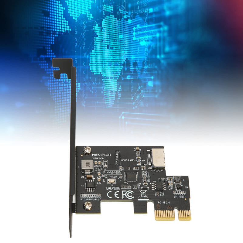  [AUSTRALIA] - PCIE to USB 3.2 Expansion Card, 5Gbps High Speed Gen1 Type E 20PIN Expansion Card, Multi Interface PCIE Riser Card for Desktop Front Type C Black