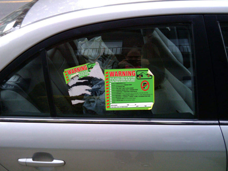  [AUSTRALIA] - Parking Violation Stickers Notice (Pack of 50) Tow Warning You are Illegally Parked Multi Reasons - Large Size 6" X 9" – Green