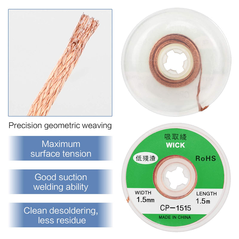  [AUSTRALIA] - 7 Rolls Desoldering Braid Desoldering Wire Desoldering Braid with Flux Soldering Wick Desoldering Braid Wire Desoldering Braid Wire Solder Solder Remover Soldering Iron Station (Size: 1.0/1.5/2.0/2.5/3.0/3.5mm)