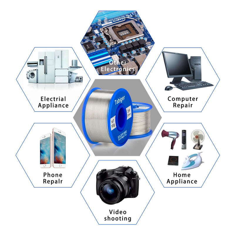  [AUSTRALIA] - Tabiger Solder Wire, 0.8mm Lead Free Solder Wire with Rosin2 Sn97 Cu0.7 Ag0.3, Tin Wire Solder for Electrical Soldering (0.22lbs/ 100g) lead free-1.0mm/100g