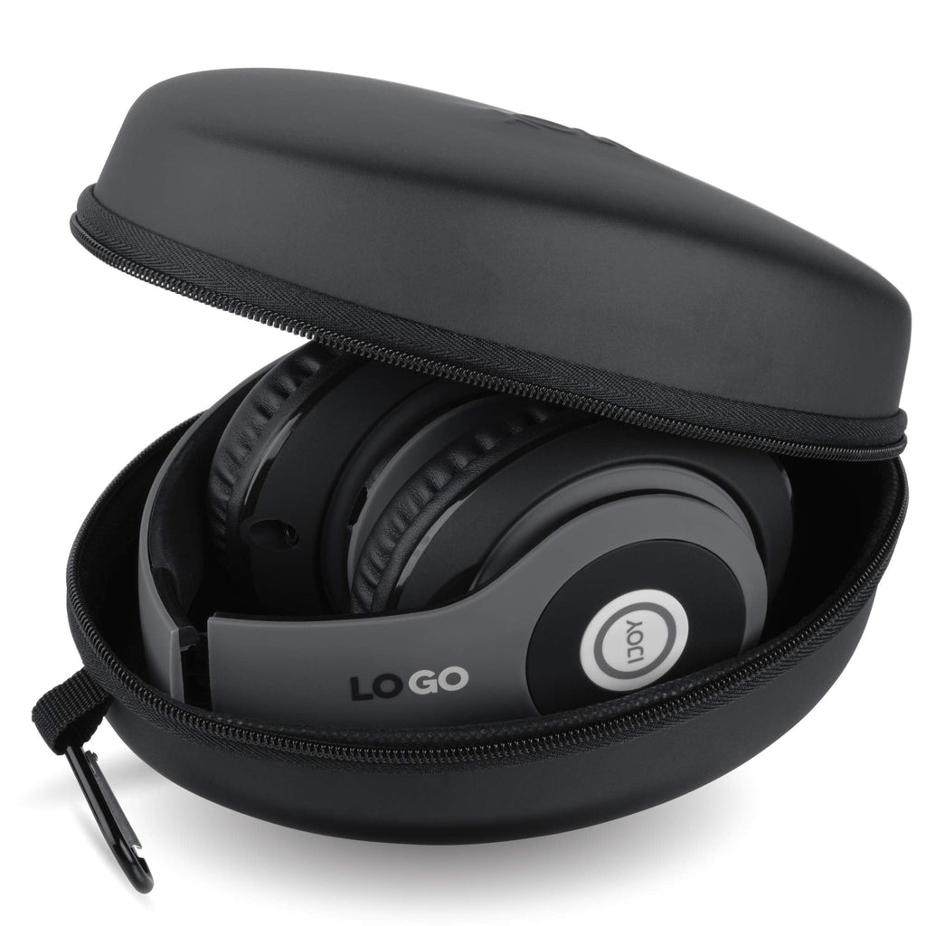  [AUSTRALIA] - iJoy Hard Headphone Travel Case for Foldable Rechargeable Wireless iJoy Headphones- Portable, Universal Hard EVA Shell Storage Bag with Zipper for Carrying On and Over Ear Studio Headsets- Black