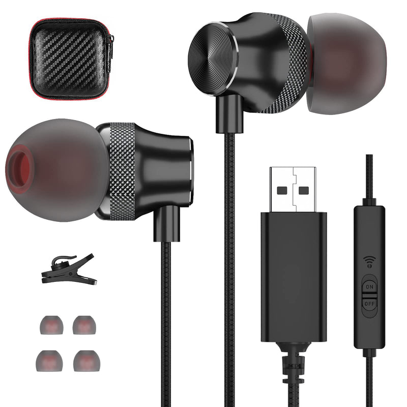  [AUSTRALIA] - USB Headphones for Computer, ACAGET Wired USB Earbuds for PC Noise Canceling HiFi Stereo Mute Function Headsets with Microphone Volume Control Game Earphones for Desktop Laptop PS4 Office Zoom Meeting