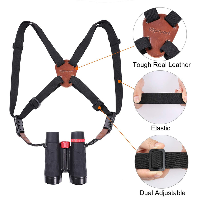  [AUSTRALIA] - Vigorport Camera Strap,Cross Shoulder Straps for Binoculars, Rangefinders,Harness Strap Compatible with Canon, Nikon, Sony and DSLR SLR Cameras-Brown Brown