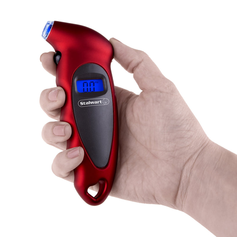 Digital Tire Air Pressure Gauge, Easy to Read LCD Display with 4 Ranges Best for Car Trucks and Bicycles, Fast and Accurate Readings by Stalwart- Red - LeoForward Australia