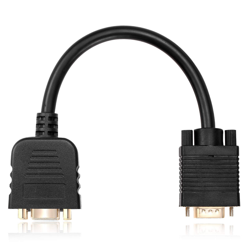 VGA Splitter Cable 1 Male to 2 Female Adapter Monitor Y Splitter Cable 25cm Black Can't Connect Two at The Same time - LeoForward Australia