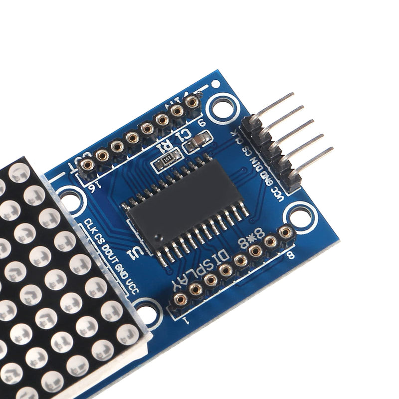  [AUSTRALIA] - ALAMSCN MAX7219 Dot Matrix Module 32x8 4 in 1 LED Display Modules for Arduino Raspberry Pi Microcontroller with 5Pin Wires Red (Pack of 2)